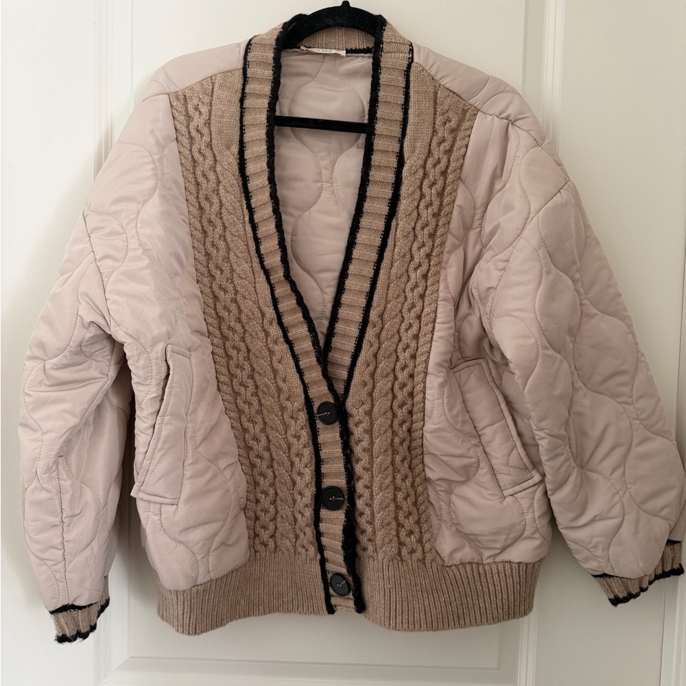 Beige Quilted Jacket